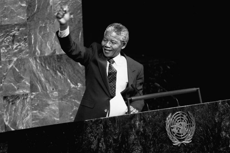 Nelson Mandela speaking at the United Nations