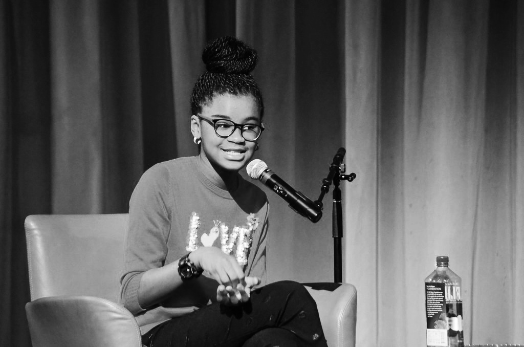 Marley Dias speaks at a book event